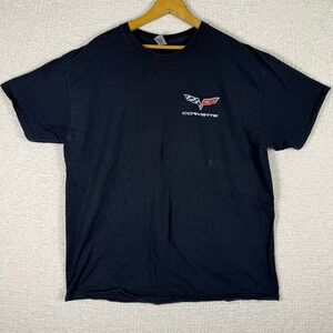 Mens XL Gildan Corvette T-Shirt‎ Black Born In USA Graphic Tee